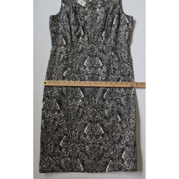 NWT Talbots Women’s Black Paisley Sleeveless Sheath Cotton Dress - Picture 9 of 11